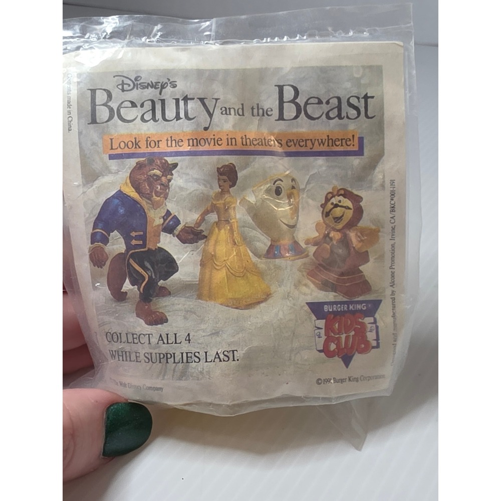 Disney Burger King Belle Figure Small Yellow New 1991 Kids Club Toy